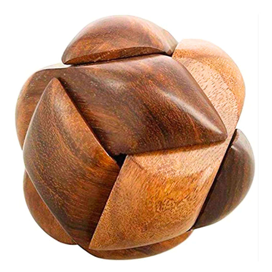 Premium Wooden Burr Puzzle, 6 Pcs, Age 6+ Yrs