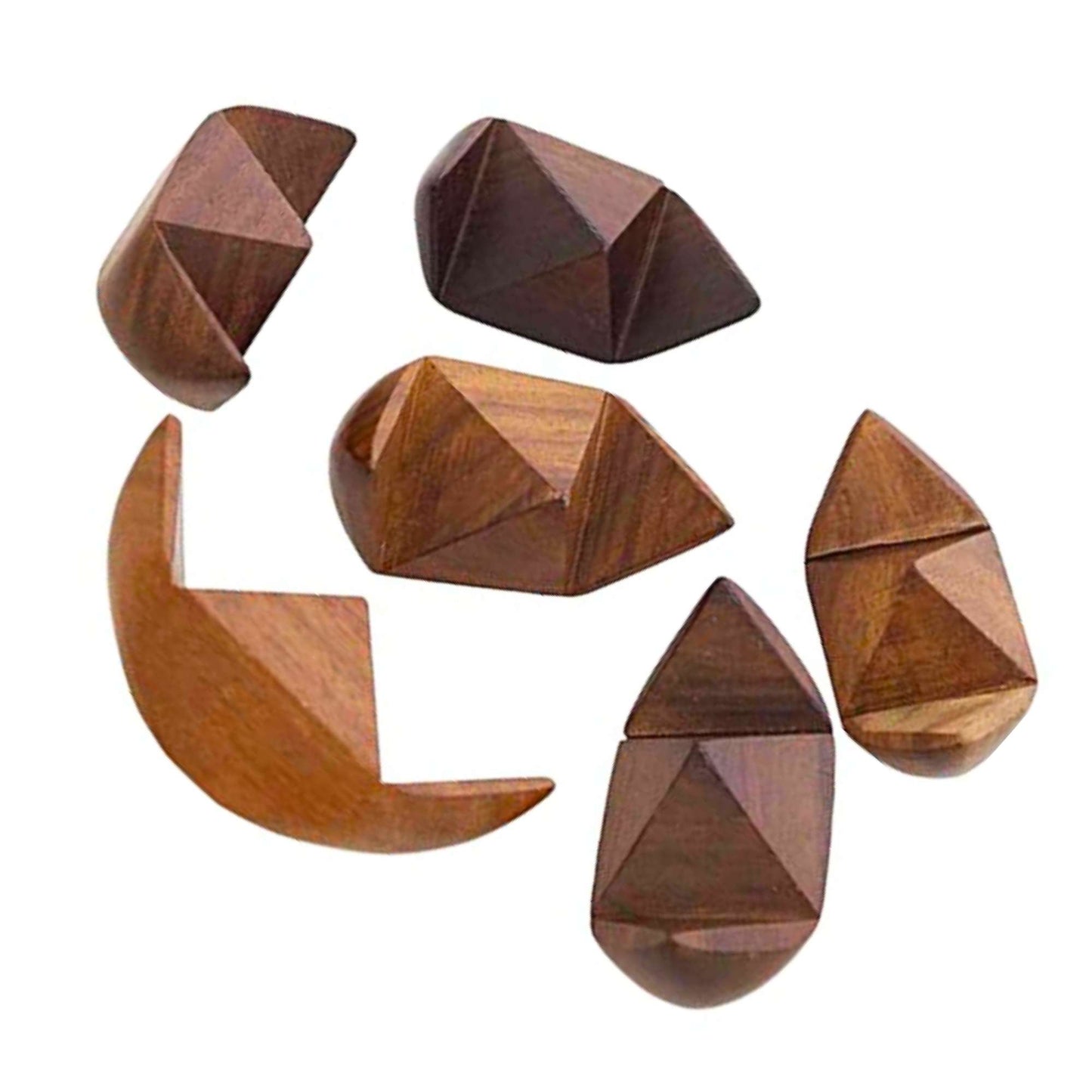 Premium Wooden Burr Puzzle, 6 Pcs, Age 6+ Yrs