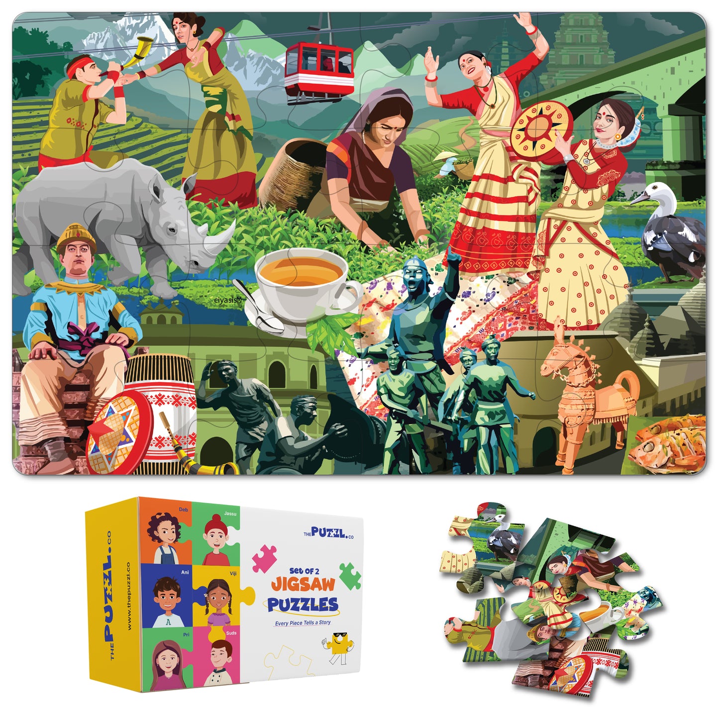 Travel Jigsaw Puzzle | Indian City - Assam - 100 Pcs Jigsaw Puzzle, Age 5 to 10 Yrs