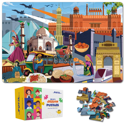 Travel Jigsaw Puzzle | Indian City - Delhi - 100 Pcs Jigsaw Puzzle, Age 5 to 10 Yrs