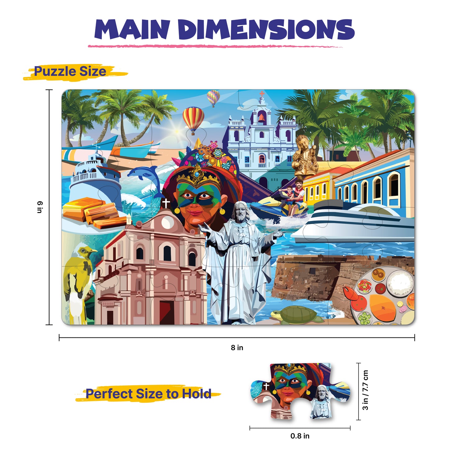 Travel Jigsaw Puzzle | Indian City - Goa - 100 Pcs Jigsaw Puzzle, Age 5 to 10 Yrs