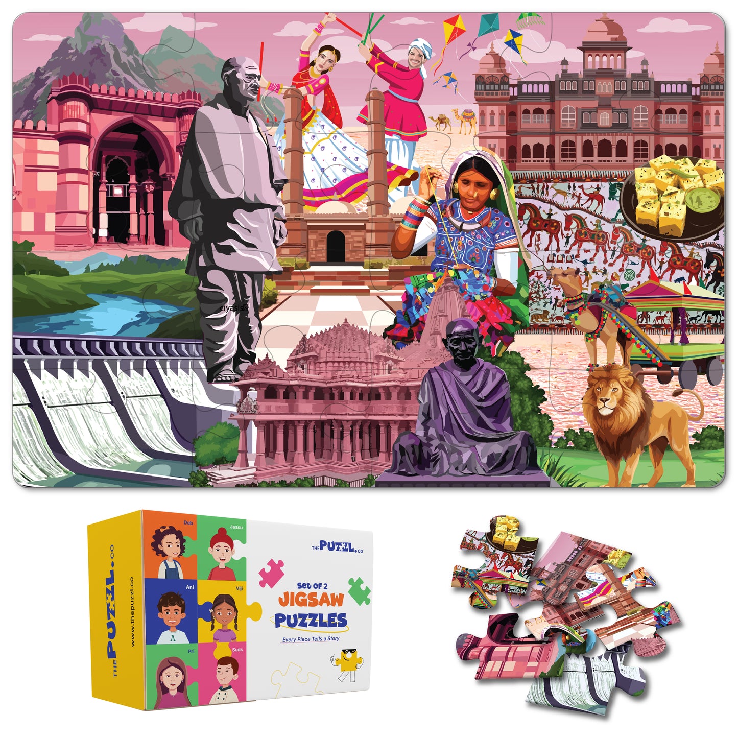 Travel Jigsaw Puzzle | Indian City - Gujarat - 100 Pcs Jigsaw Puzzle, Age 5 to 10 Yrs