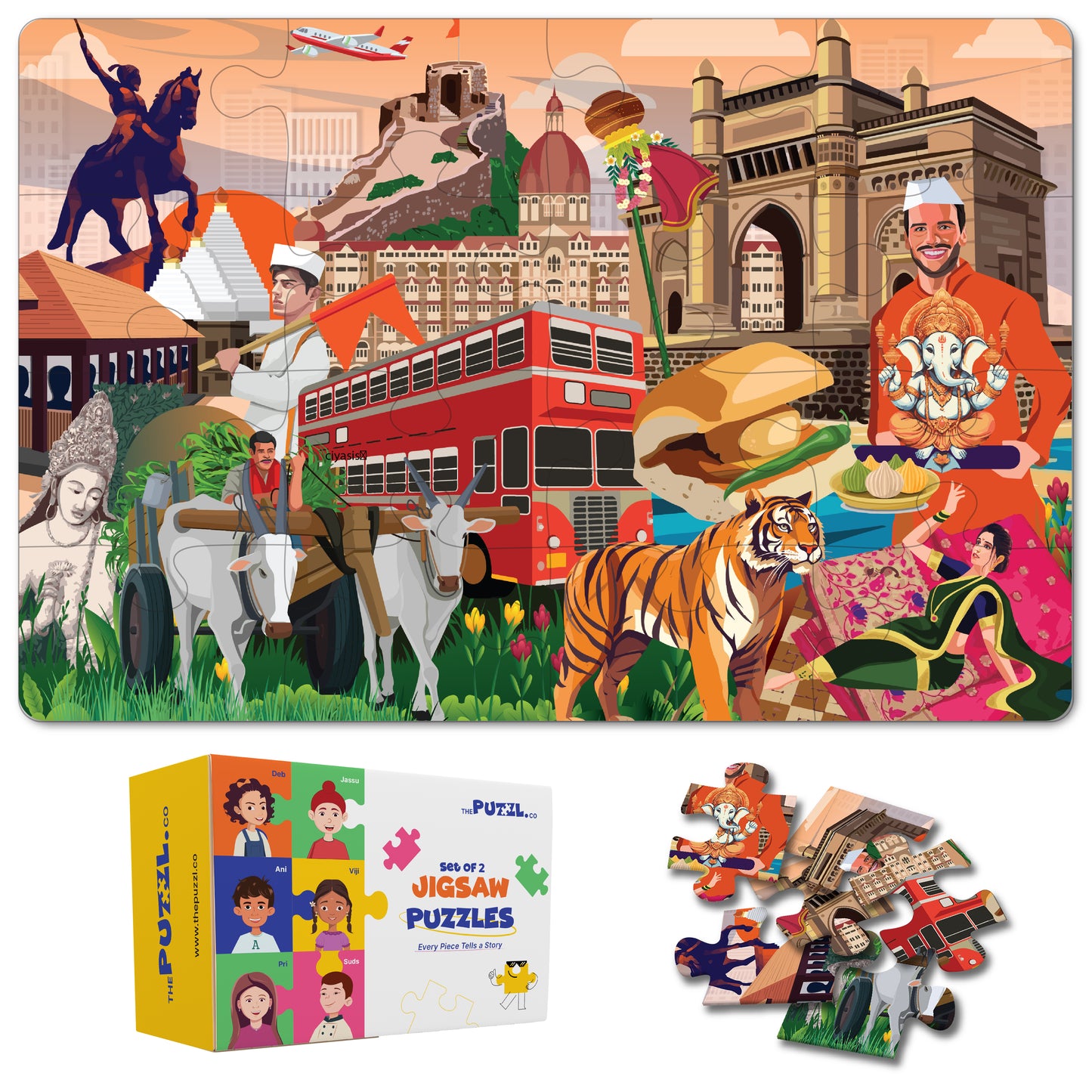 Travel Jigsaw Puzzle | Indian City - Maharashtra - 100 Pcs Jigsaw Puzzle, Age 5 to 10 Yrs