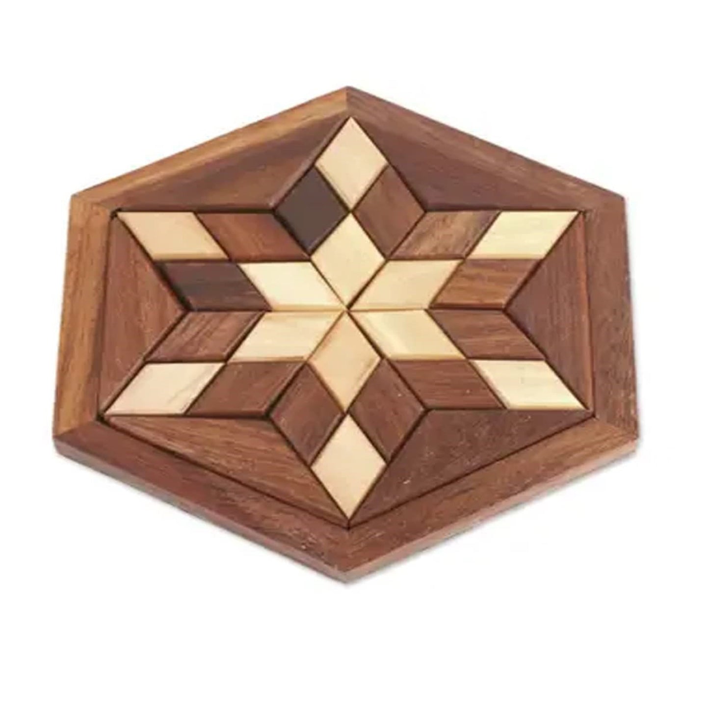 Hexagon Wooden Pentomino Puzzle, Age 5+ Yrs