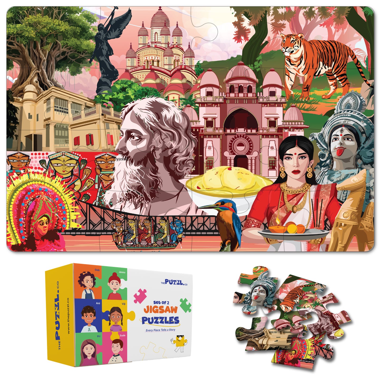 Travel Jigsaw Puzzle | Indian City - West Bengal - 100 Pcs Jigsaw Puzzle, Age 5 to 10 Yrs